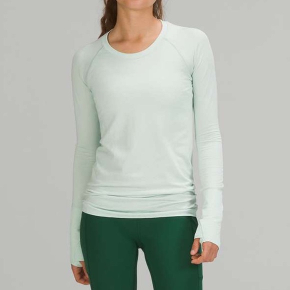 Lululemon Swiftly Tech Long Sleeve Shirt 
Distorted Static Delicate Mint sz 6 - Picture 5 of 16